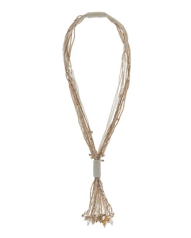 NECKLACE WITH BEADS IN GOLD/WHITE COLOR