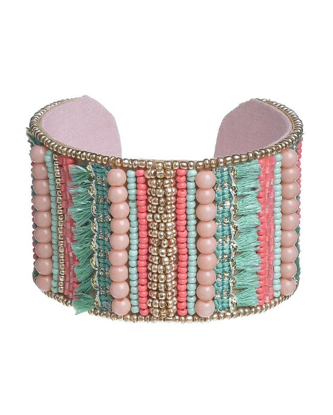 BRACELET ΙΝ PINK/BLUE COLOR WITH BEADS