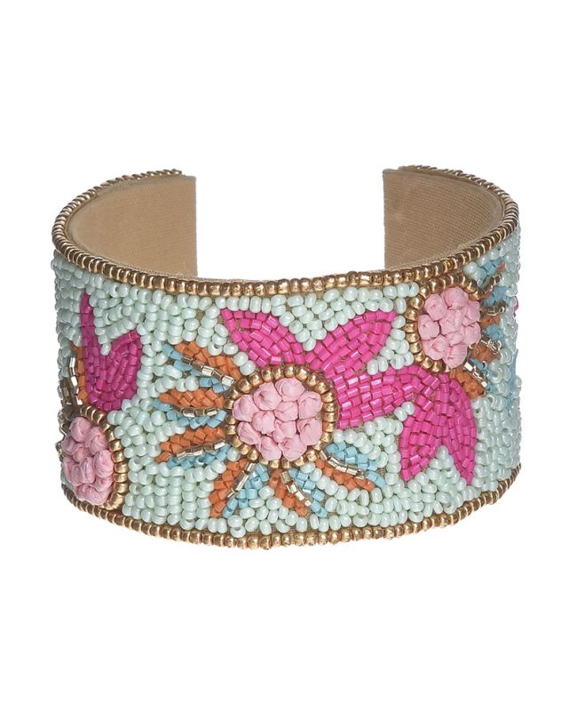 BRACELET ΙΝ PINK/LIGHT BLUE COLOR WITH BEADS