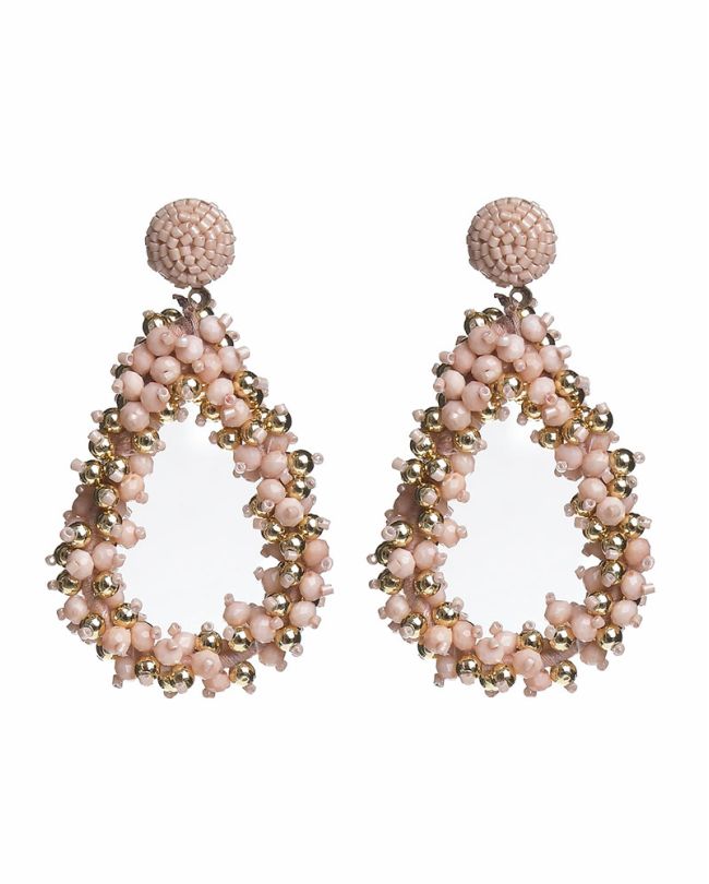 S/2 EARRINGS IN PINK/GOLD COLOR WITH BEADS