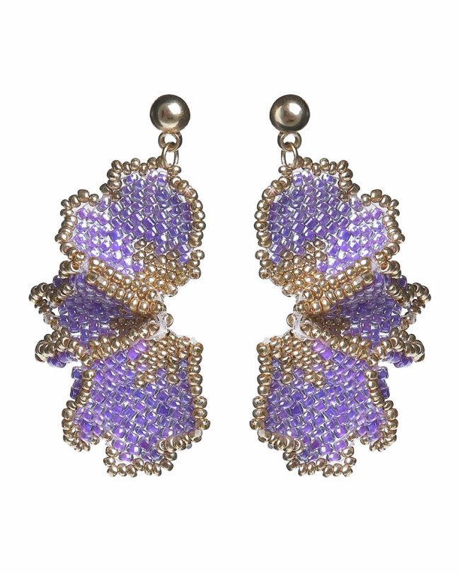 S/2 ΣΚΟΥΛΑΡΙΚΙΑ ''ΛΟΥΛΟΥΔΙ'' ΜΩΒ/ΧΡΥΣΟ ΜΕ ΧΑΝΤΡΕΣ