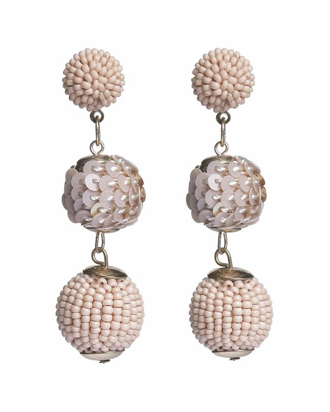 S/2 EARRINGS IN SALMON COLOR WITH BEADS