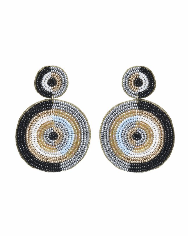 S/2 ΣΚΟΥΛΑΡΙΚΙΑ ''ΜΑΤΙ' ΜΑΥΡΟ/ΓΚΡΙ/ΧΡΥΣΟ ΜΕ ΧΑΝΤΡΕΣ