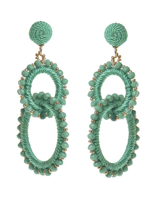 S/2 EARRINGS IN TURQUOISE COLOR WITH BEADS