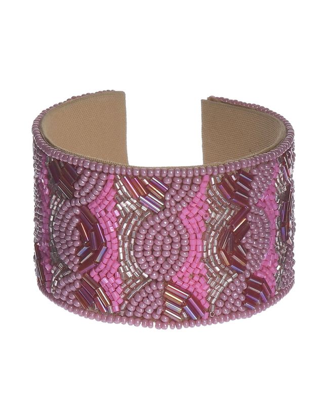 BRACELET ΙΝ PINK COLOR WITH BEADS