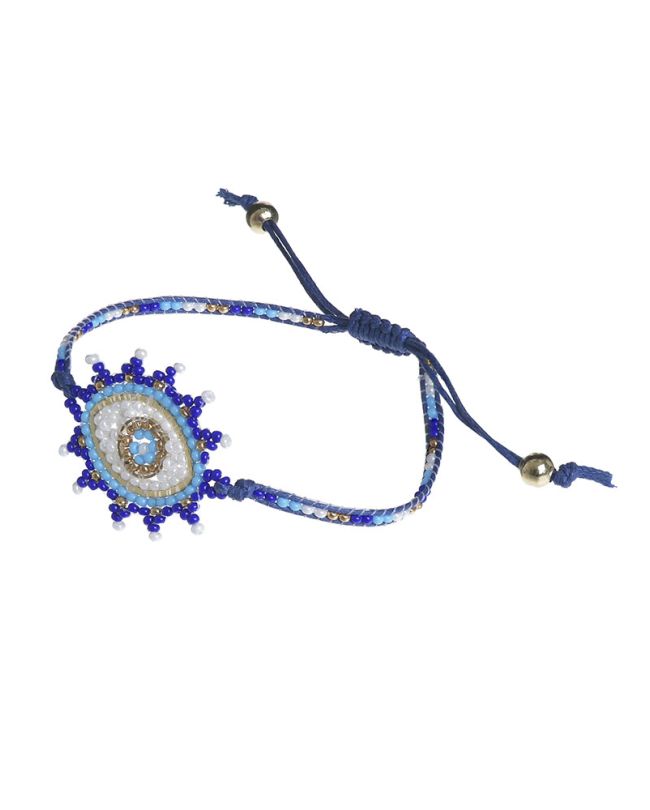 ΒΡΑΧΙΟΛΙ ''ΜΑΤΙ'' ΜΠΛΕ/ΤΥΡΚΟΥΑΖ/ΛΕΥΚΟ ΜΕ ΧΑΝΤΡΕΣ.