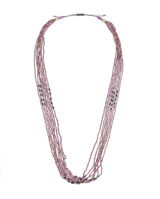 PURPLE NECKLACE WITH BLACK DETAILS