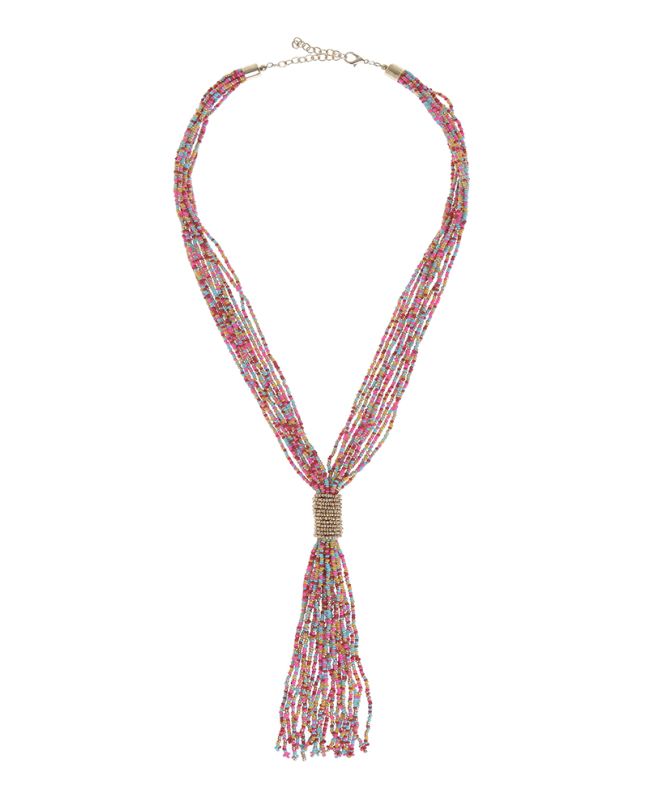 ORANGE NECKLACE WITH COLORFUL BEADS