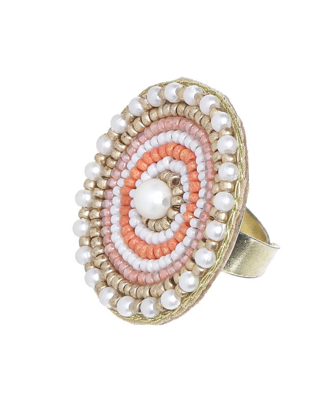 RING WITH RED/WHITE STONE
