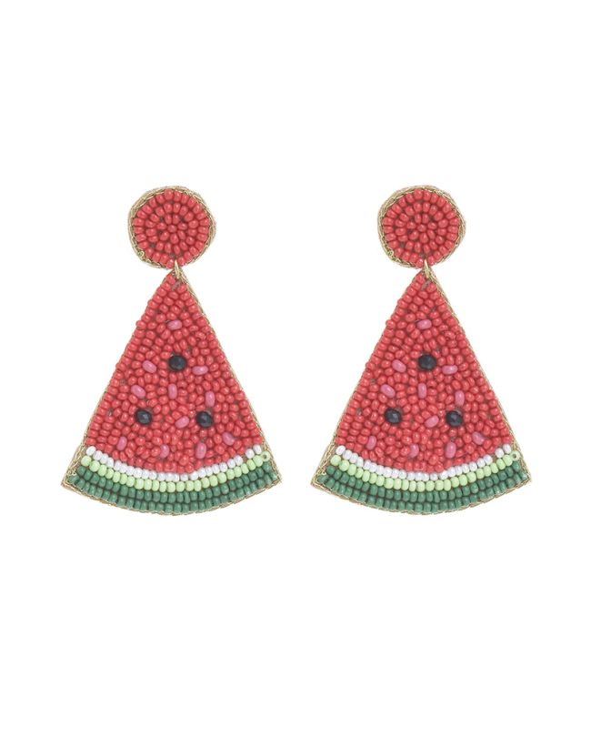 EARRINGS 'WATERMELON' IN RED/GREEN