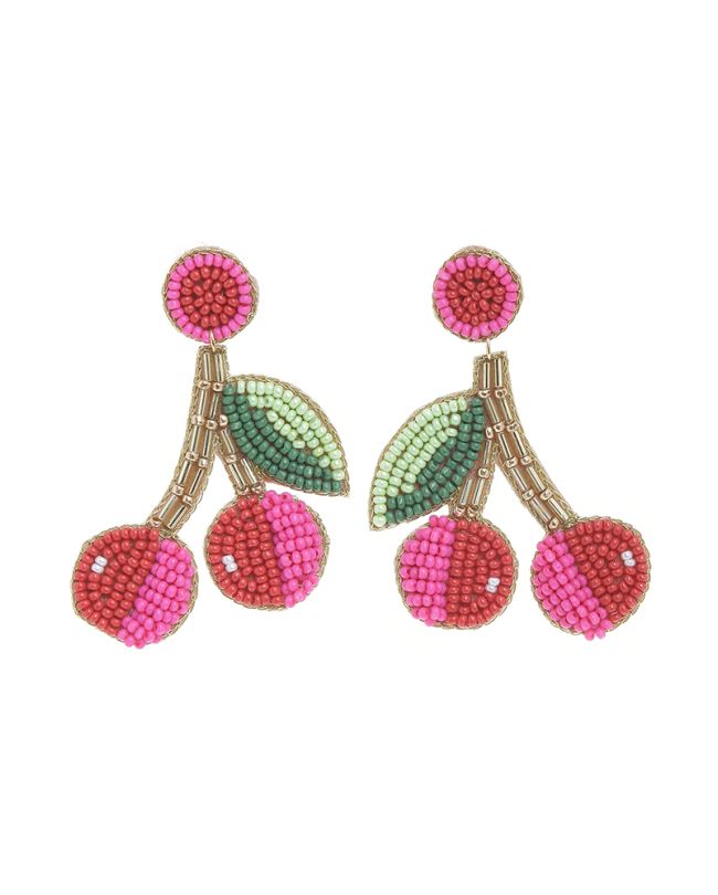 EARRINGS 'CHERRY' IN PINK/RED