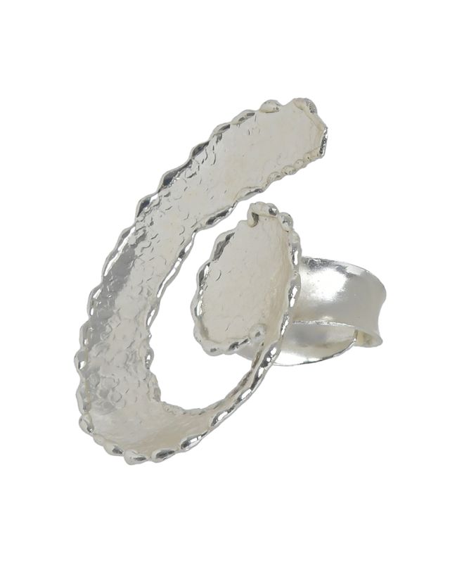 SPIRAL RING IN SILVER COLOR (100% BRASS)