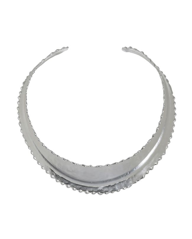 MINIMAL NECKLESS IN SILVER COLOR (100% BRASS)