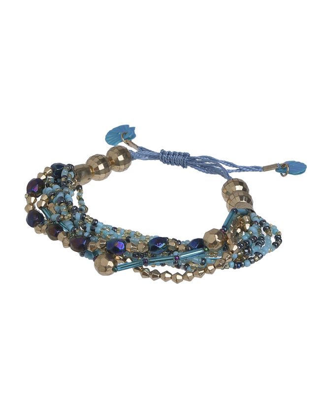 BRACELET IN GOLD/TURQUOISE COLOR WITH BEADS