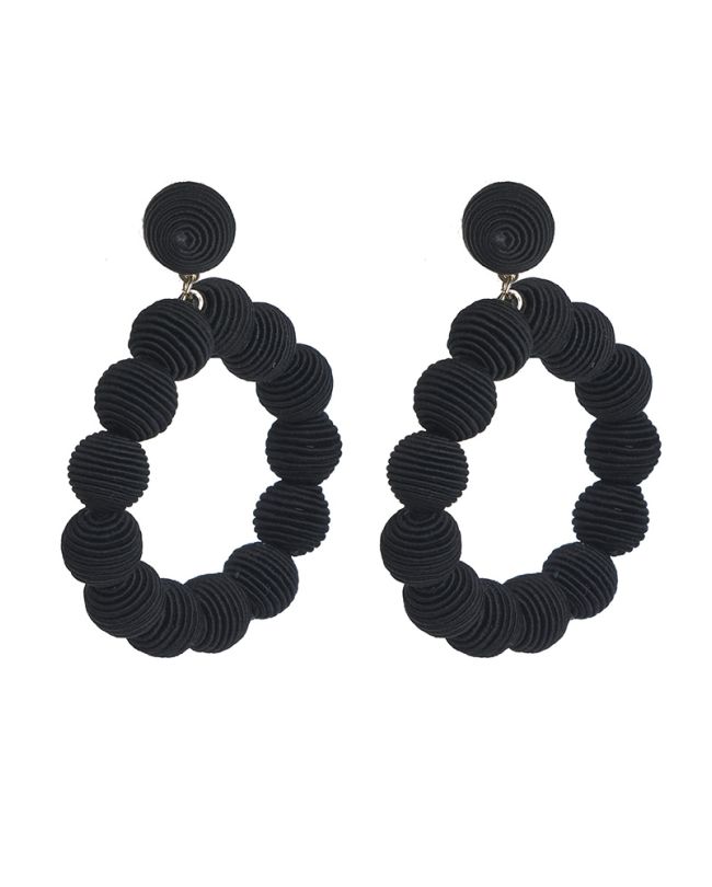 S/2 EARRINGS ROUND  IN BLACK COLOR