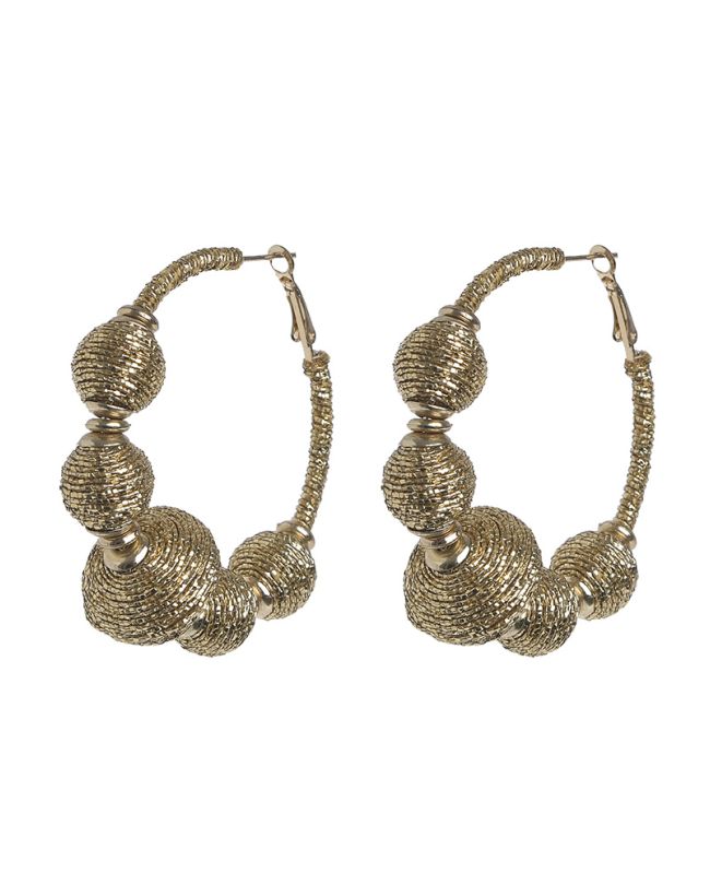 S/2 EARRINGS IN GOLD COLOR WITH BEADS