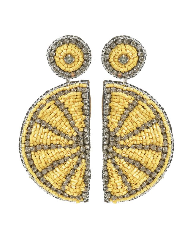 S/2 EARRINGS ''LEMON'' IN YELLOW COLOR