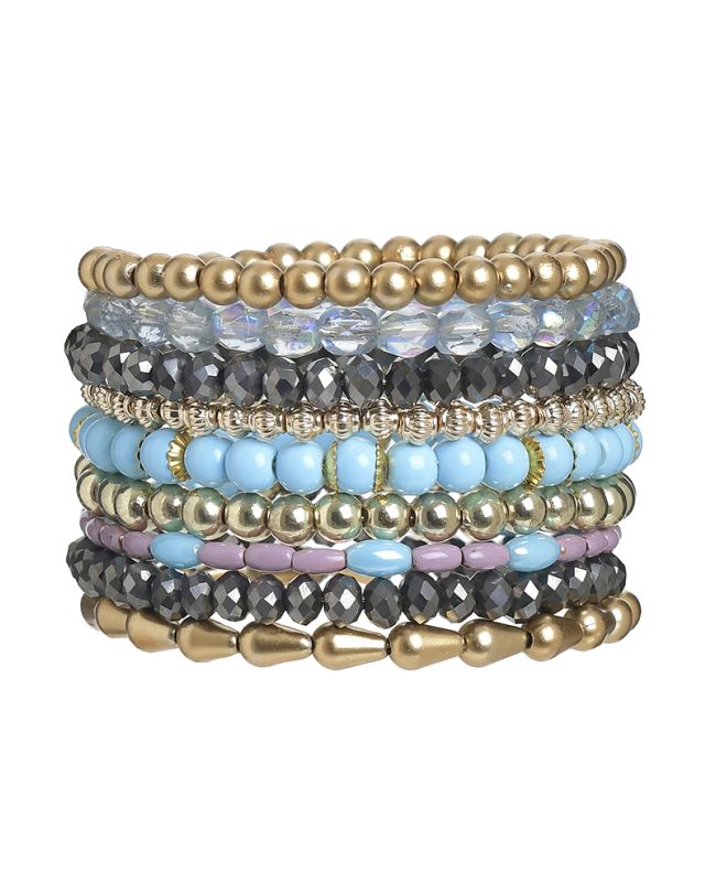 BRACELET IN BLUE/BROWN COLOR WITH BEADS