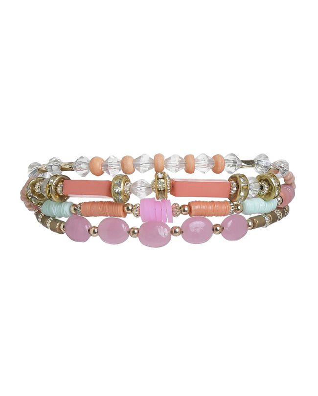 BRACELET IN PINK COLOR WITH BEADS