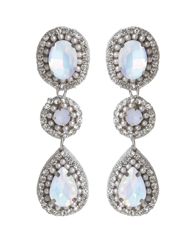 EARRINGS IN WHITE/GOLD COLOR WITH STONES