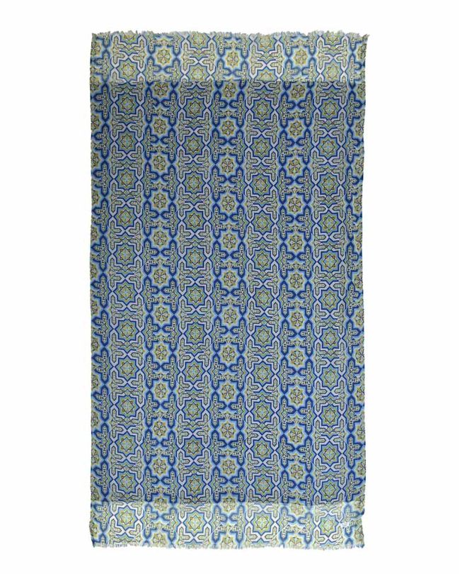 DOUBLEFACE BEACH TOWEL IN BLUE/WHITE/YELLOW COLOR 100X180 (100% COTTON)