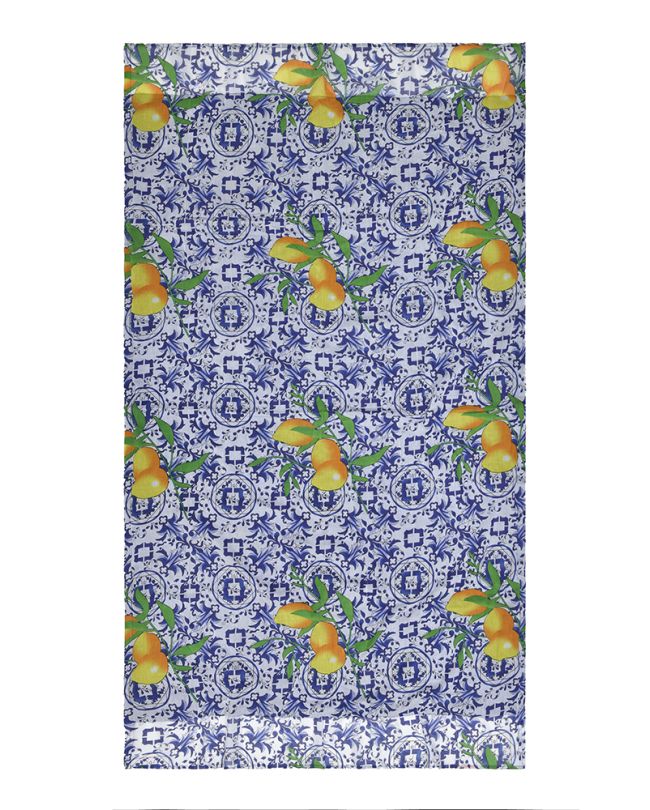 DOUBLEFACE BEACH TOWEL IN BLUE COLOR WITH LEMONS 110Χ180 (100%COTTON)