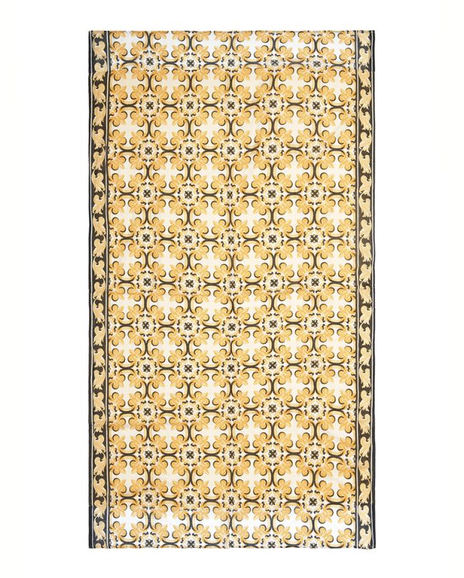 ΠΕΤΣΕΤΑ ΘΑΛΑΣΣΗΣ ΔΙΠΛΗΣ ΟΨΗΣ  ΚΙΤΡΙΝΟ-ΜΟΥΣΤΑΡΔΙ 110 Χ180 (100% COTTON)