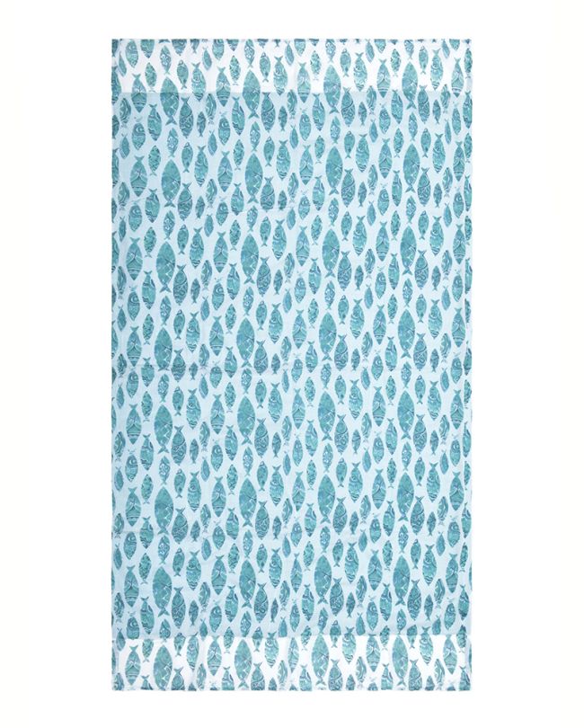 ΠΕΤΣΕΤΑ ΘΑΛΑΣΣΗΣ ΔΙΠΛΗΣ ΟΨΗΣ ΠΡΑΣΙΝΟ/ΛΕΥΚΟ ''ΨΑΡΙΑ'' 110Χ180 (100% COTTON)