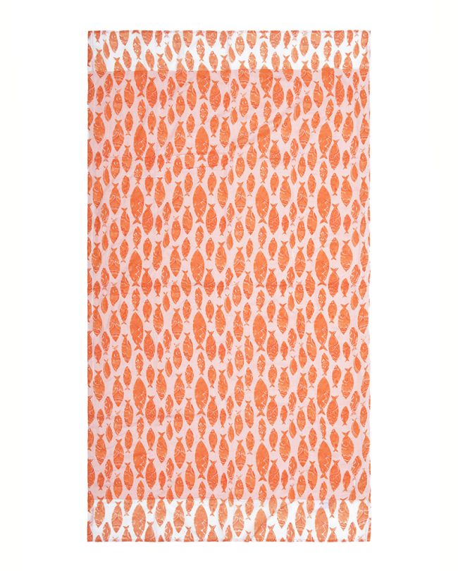 ΠΕΤΣΕΤΑ ΘΑΛΑΣΣΗΣ ΔΙΠΛΗΣ ΟΨΗΣ ΠΟΡΤΟΚΑΛΙ/ΛΕΥΚΟ ''ΨΑΡΙΑ'' 110Χ180 (100% COTTON)