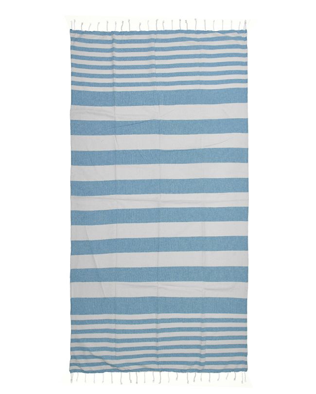 PESTEMAL TOWEL IN BLUE/WHITE COLOR WITH STRIPES 90X180  (100% COTTON)