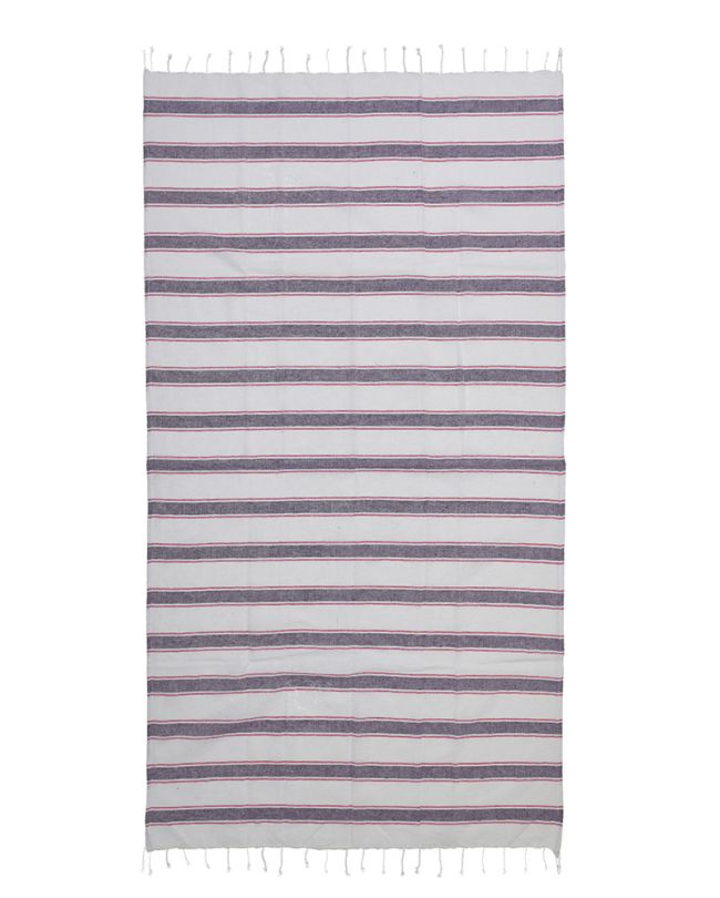 PESTEMAL TOWEL IN WHITE/PURPLE COLOR WITH STRIPES 90X180  (100% COTTON)