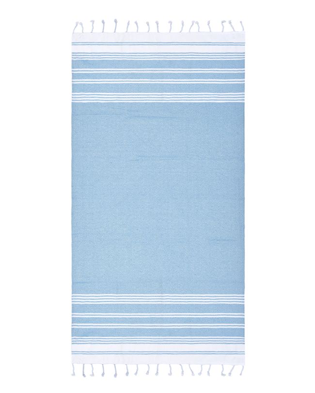 ΠΕΤΣΕΤΑ PESTEMAL ΣΕ ΤΙΡΚΟΥΑΖ/ΛΕΥΚΟ ΧΡΩΜΑ 90X180 (100% COTTON)