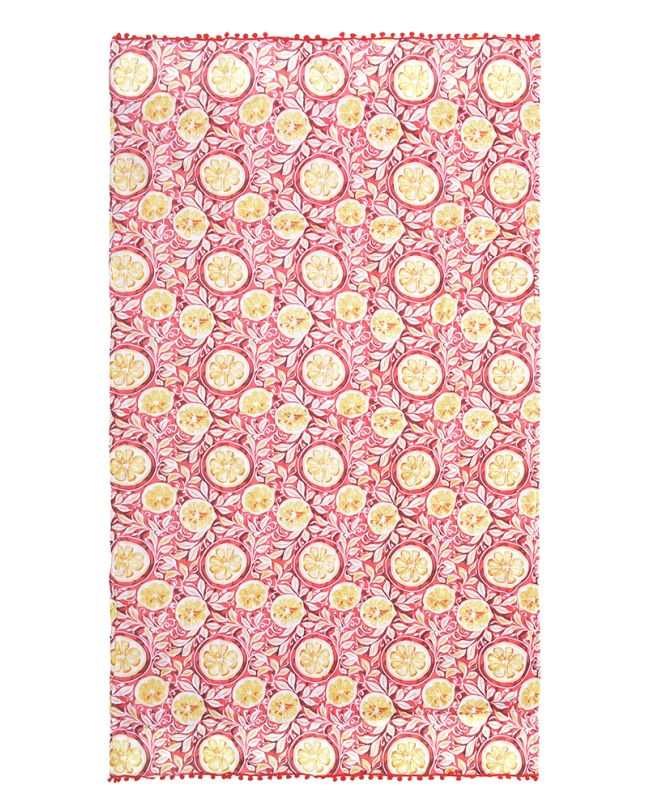 ΠΕΤΣΕΤΑ ΔΙΠΛΗΣ ΟΨΗΣ ΚΟΚΚΙΝΟ ΜΕ ΚΙΤΡΙΝΑ ''ΛΟΥΛΟΥΔΙΑ'' (50% COTTON 50% POLYESTER)