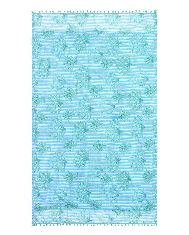 ΠΕΤΣΕΤΑ ΔΙΠΛΗΣ ΟΨΗΣ ΛΕΥΚΌ/ΓΑΛΑΖΙΟ ΜΕ ΤΥΡΚΟΥΑΖ ΛΕΠΤΟΜΕΡΕΙΕΣ (50% COTTON 50% POLYESTER)