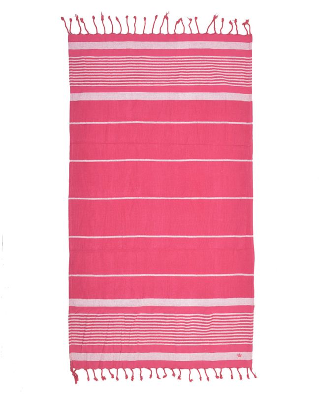 BEACH TOWEL IN FUSCHIA COLOR WITH STRIPES 90X170 (100% COTTON)