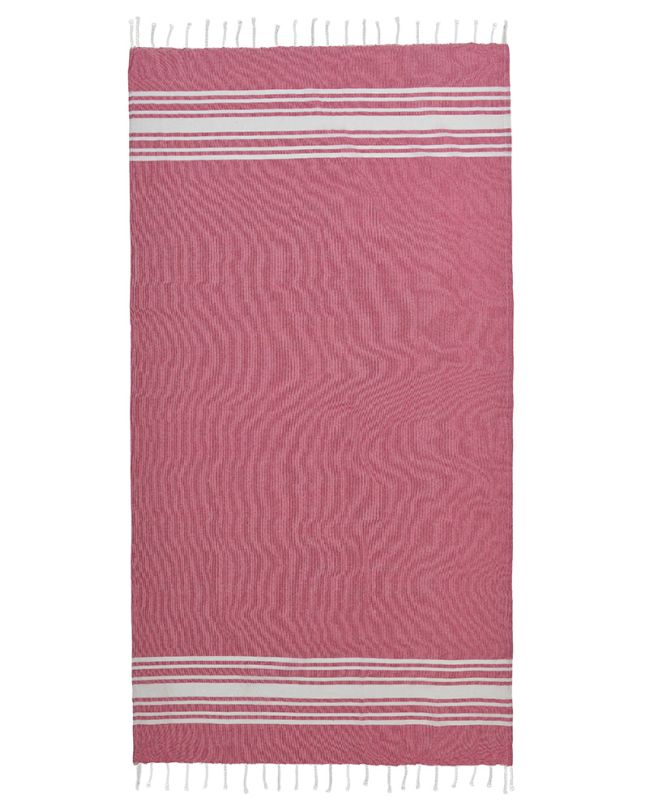 PESTEMAL TOWEL IN PINK/WHITE COLOR WITH STRIPES 90X170 (100% COTTON)