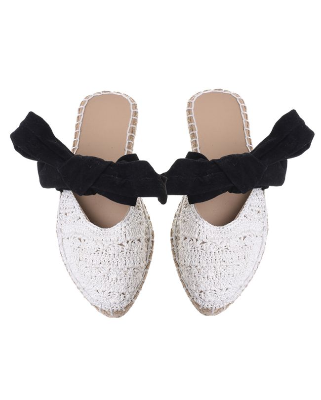 ESPADRILLAS IN BEIGE COLOR WITH BLACK BOW (EU 38)