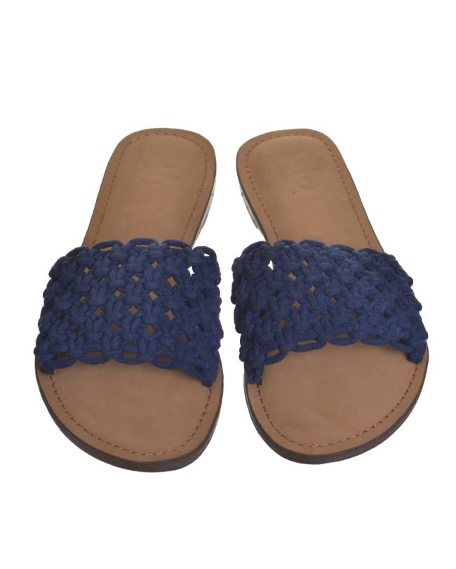 LEATHER SANDAL MACRAME IN BLUE COLOR (EU 41)