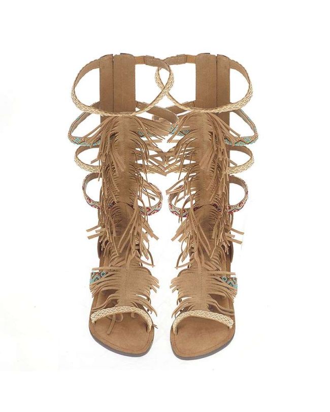 PU SANDAL UP TO KNEE  'TAN ' (EU 38)