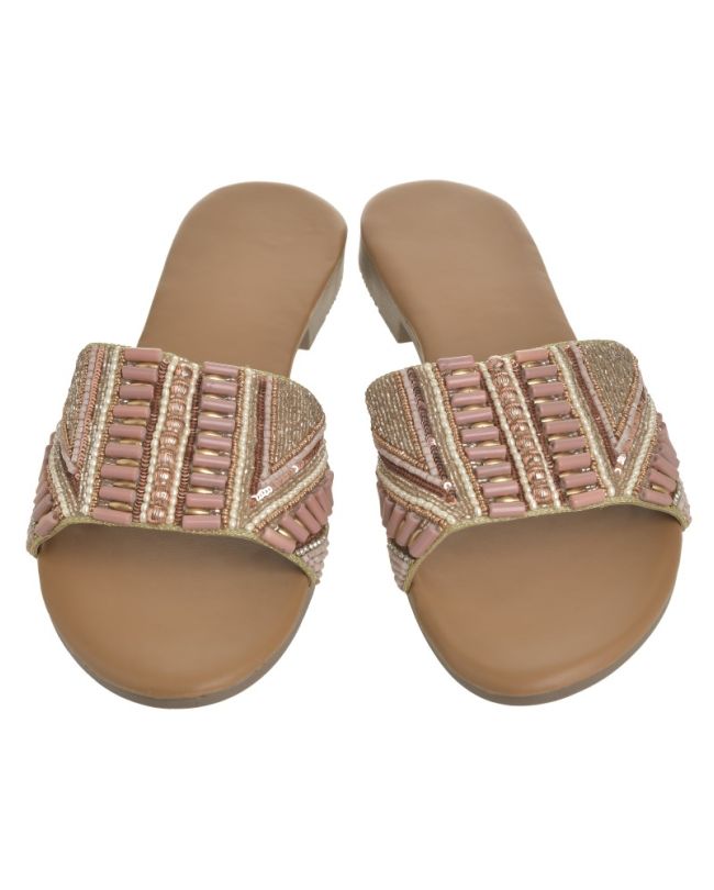 SANDAL PINK/WHITE WITH BEADS (EU 38)