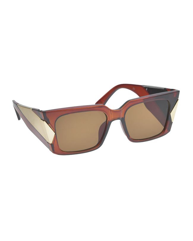 SUNGLASSES IN BROWN COLOR WITH GOLD DETAILS UV400