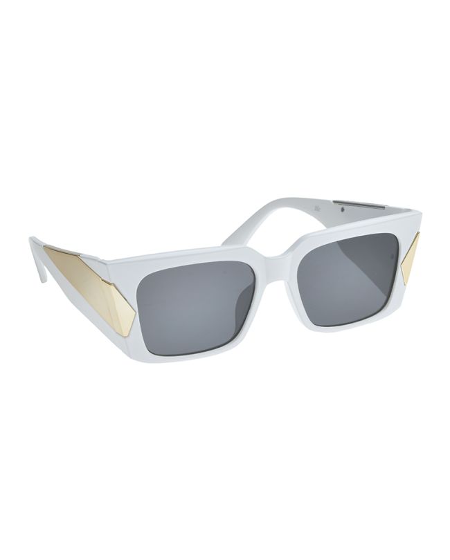 SUNGLASSES IN WHITE COLOR WITH GOLD DETAILS UV400