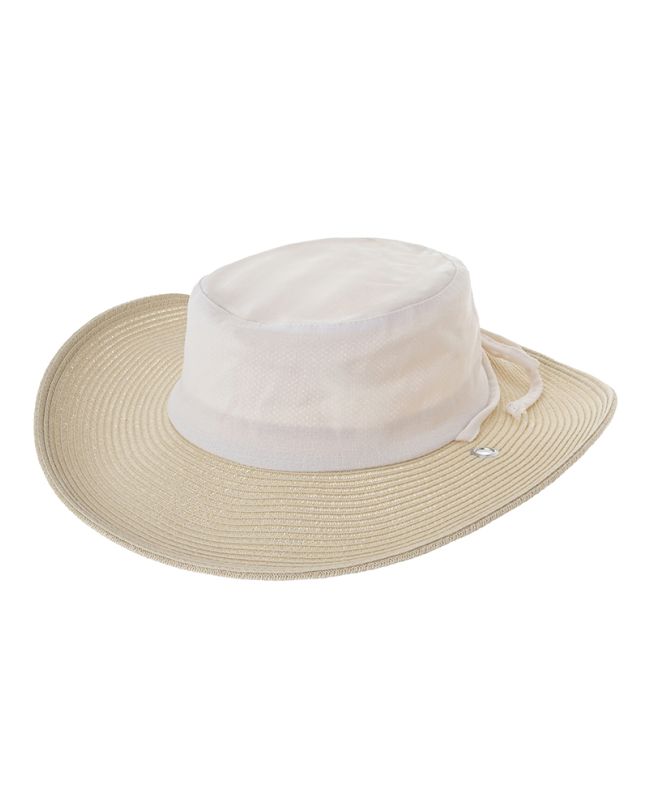 STRAW HAT IN ECRU/WHITE COLOR ONE SIZE 57CM (50% POLYESTER 50% PAPER)