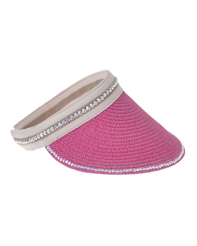 STRAW OPEN-HAT IN PINK COLOR ONE SIZE 20CM (100% PAPER)
