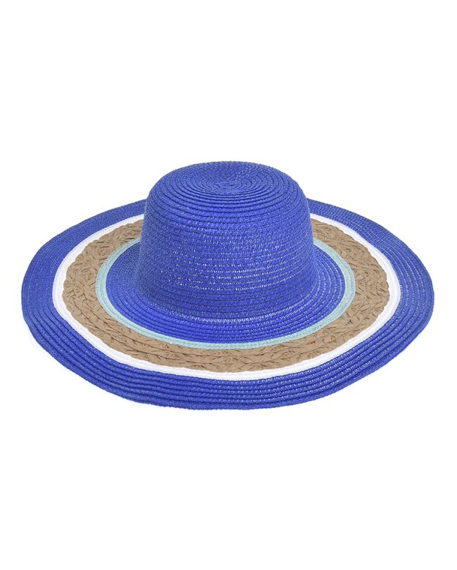 STRAW HAT IN BEIGE/BLUE COLOR ONE SIZE 57CM (100% PAPER)