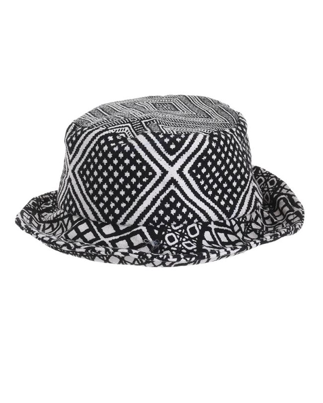 FABRIC HAT IN BLACK/WHITE COLOR VARIOUS PRINTS Φ25Χ8