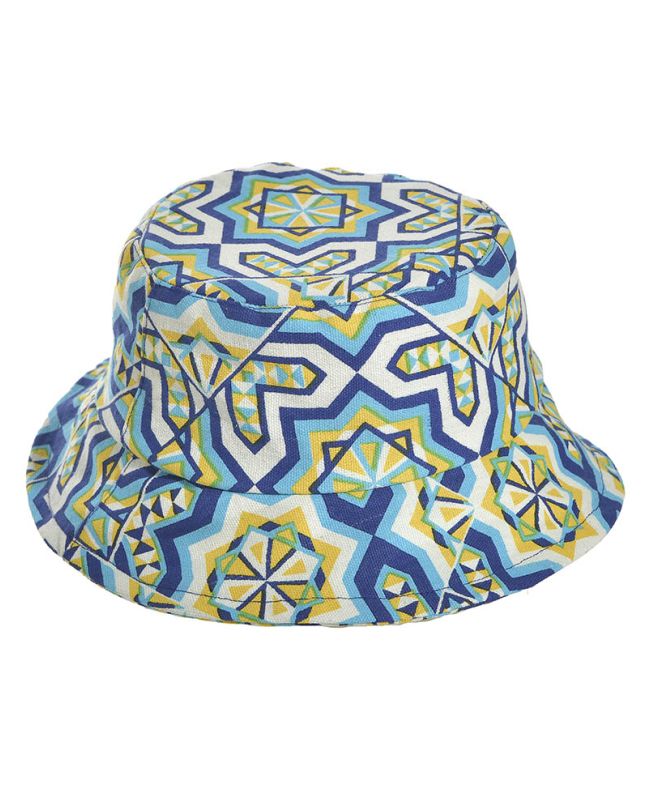 FABRIC HAT IN BLUE/YELLOW/WHITE COLOR Φ25Χ8