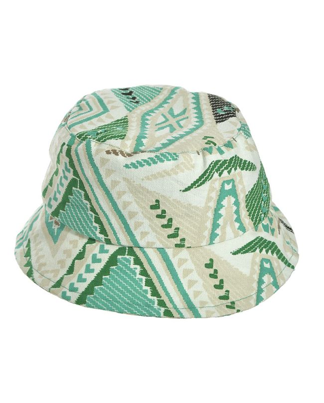 FABRIC HAT IN GREEN/WHITE/GREY COLOR Φ25Χ8