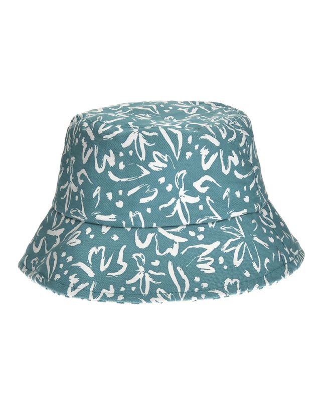 FABRIC BUCKET HAT IN GREEN/WHITE COLOR Φ25Χ8 (100%COTTON)