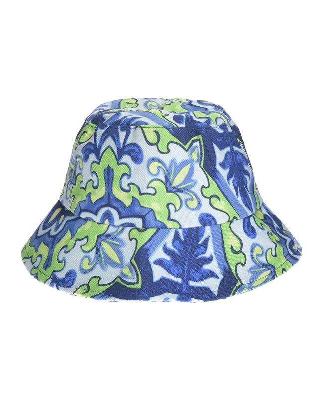 FABRIC BUCKET HAT IN BLUE/GREEN COLOR Φ25Χ8 (100%COTTON)